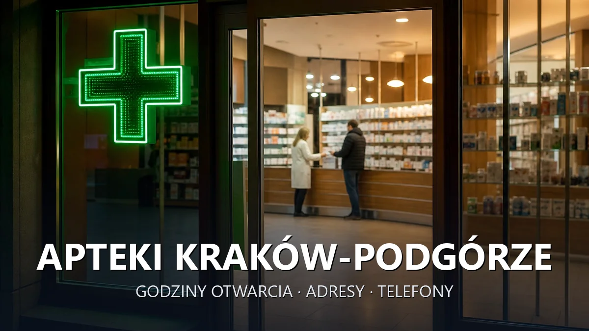 Apteki Kraków-Podgórze, Kraków - adresy, telefony, godziny otwarcia